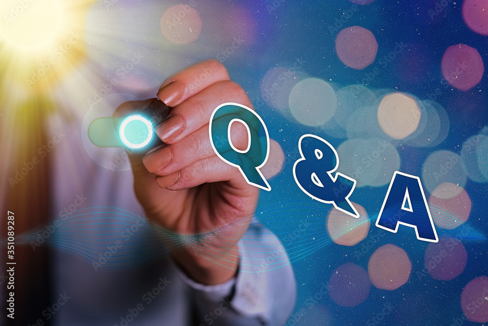 Poster writing note showing q and a. business concept for a period of time or an occasion when someone answ