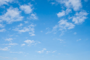 Blue sky background with tiny clouds
