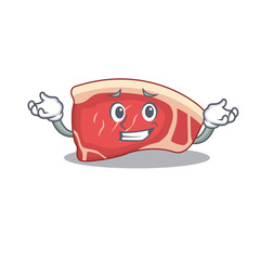 A cute picture of grinning sirloin caricature character