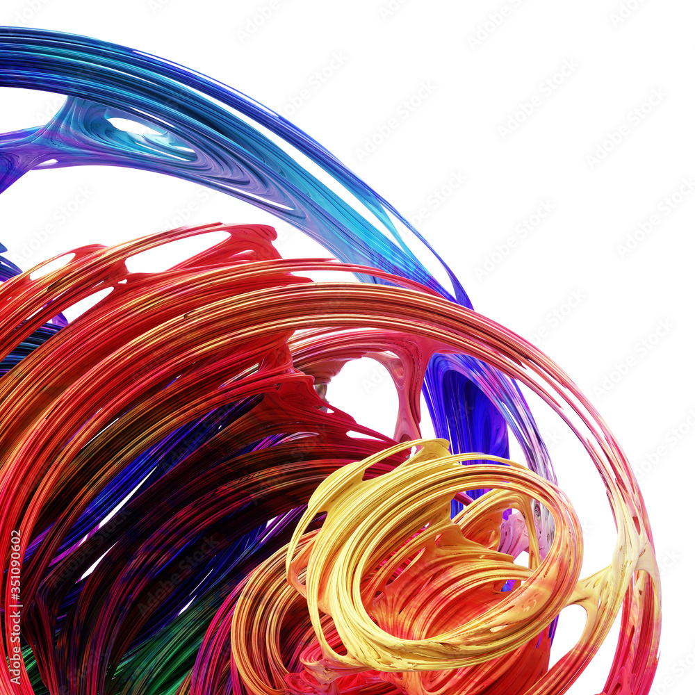 Poster modern colorful flow background, wave liquid shape color paint,3d rendering,conceptual image.
