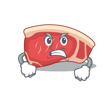 A cartoon picture of sirloin showing an angry face