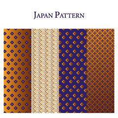 Japan Chinese Pattern gold and purple