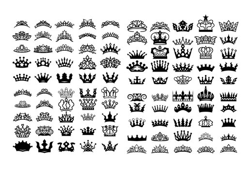 Princess crown vector set collection graphic clipart design