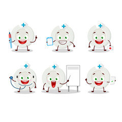 Doctor profession emoticon with plate angry expression cartoon character