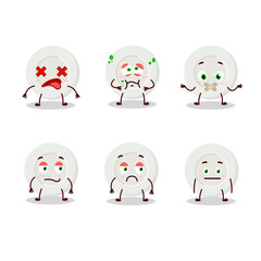 plate angry expression cartoon character with nope expression