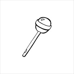Sweet candy. Lollipop. Black isolated on white background. Hand drawn vector illustration.
