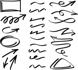 Set of Arrow Hand Drawn Design Element