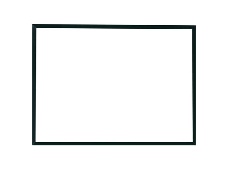 Empty black picture frame isolated on white background