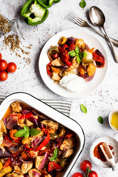 Mediterranean Summer Traybake With Chicken And Roasted Vegetables