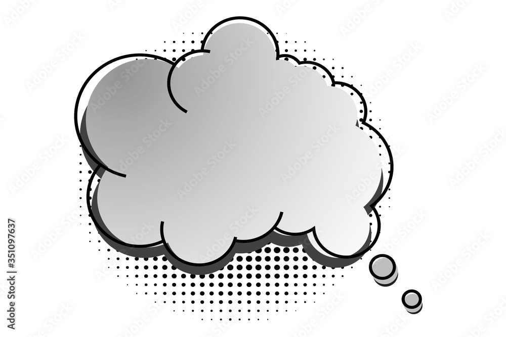 Poster speech in the form of a cloud. comic style chat icon. vector image of a bubble in cartoon style. sto