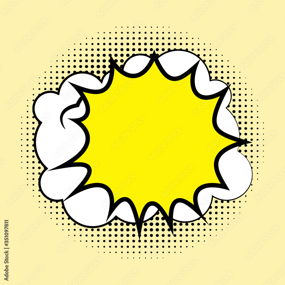 Poster speech icon in the form of a bomb or bubble. vector image in the form of a balloon in cartoon style.