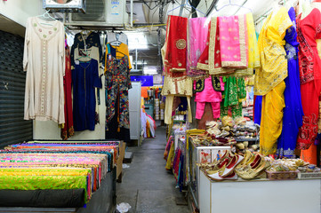 Traditional indian clothing for sale at the little india of Bangkok