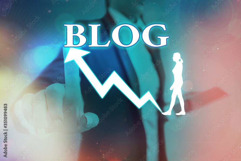Poster handwriting text blog. conceptual photo regularly updated website web page run by individual