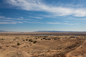 New Mexico Sevilleta National Wildlife Refuge as seen from a ridge on mountains adjacent, horizontal aspect