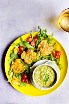 Smashed Potatoes with Roasted Poblano Pesto