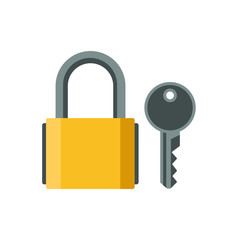 Lock and key in simple modern flat  style vector design for your design work, presentation, website.