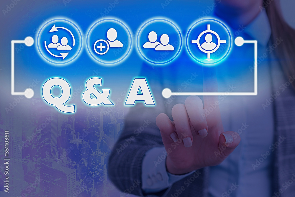 Poster writing note showing q and a. business concept for a period of time or an occasion when someone answ