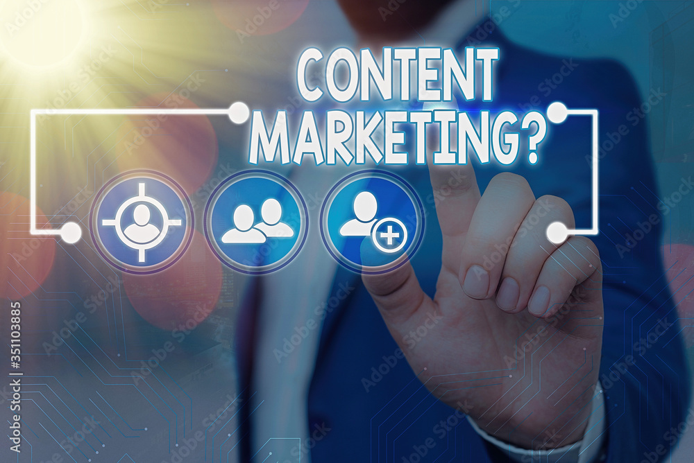 Poster handwriting text writing content marketing question. conceptual photo involves creation and sharing 