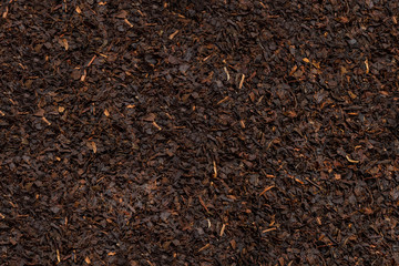 tea leaves brewing. Furmented Black Tea