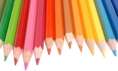 colored pencils isolated on white background