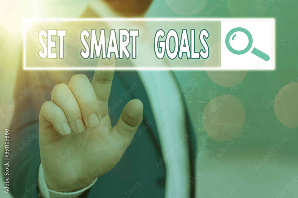 Poster handwriting text writing set smart goals. conceptual photo list to clarify your ideas focus efforts 