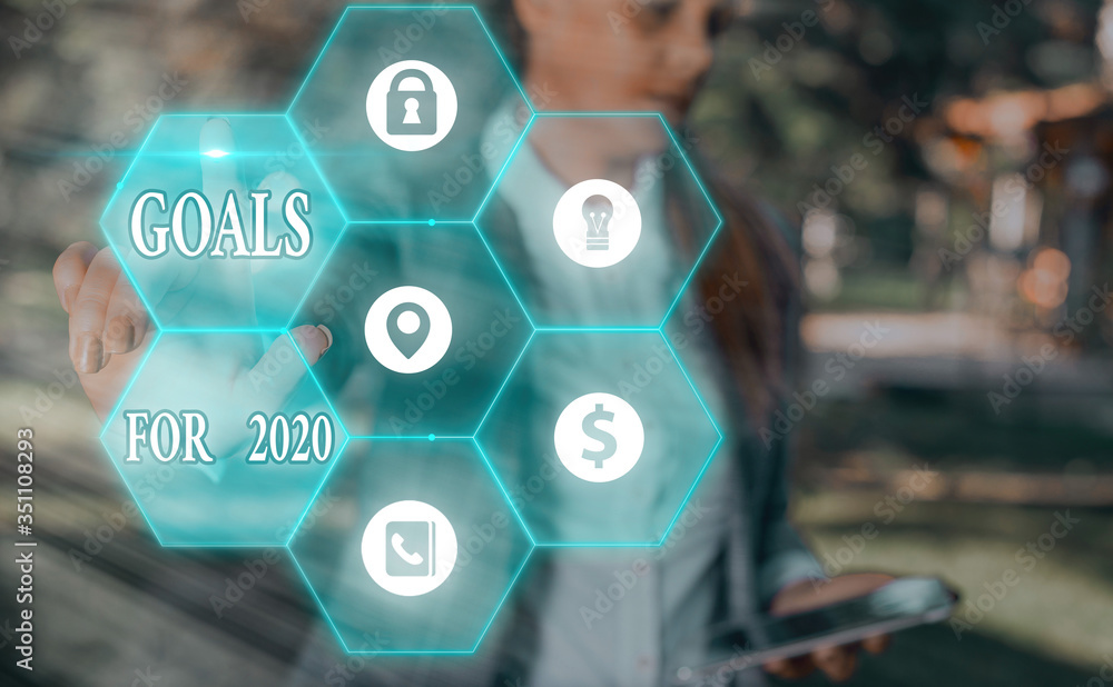 Poster text sign showing goals for 2020. business photo text object of an individuals ambition or effort ai