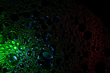 Metallic colored bubbles green, blue and red
