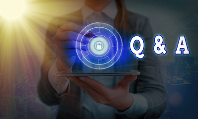 Word writing text Q And A. Business photo showcasing defined as questions being asked and answers