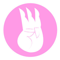 ３を数えるハンドサインのベクターイラスト