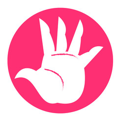 ５を数えるハンドサインのベクターイラスト