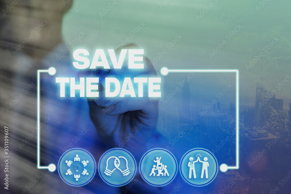 Poster conceptual hand writing showing save the date. concept meaning organizing events well make day speci