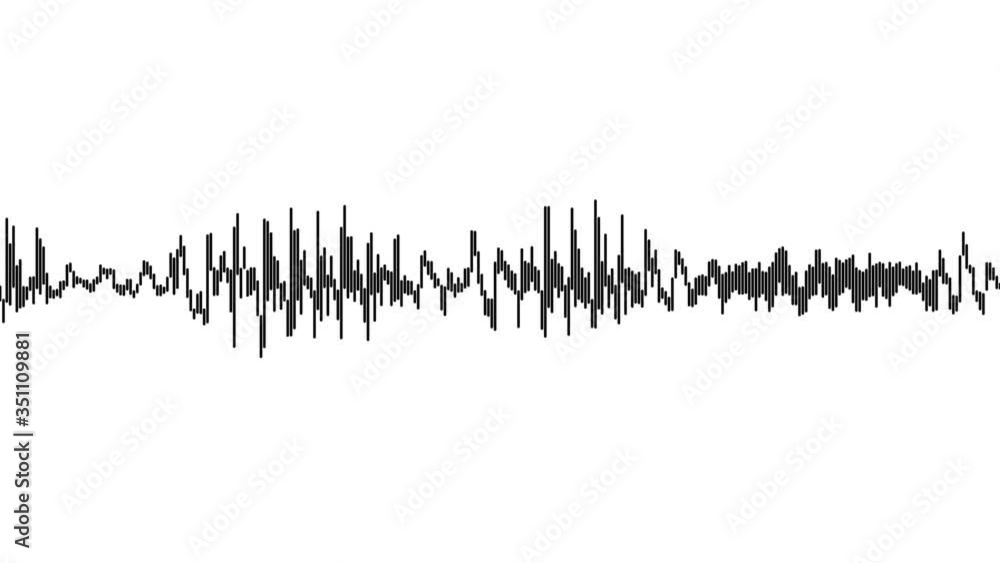 Poster a simple black line on a white background, creating an audio visualization effect. 4k uhd