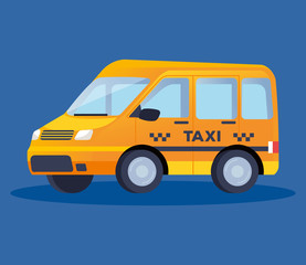 taxi van public transport vehicle vector illustration design
