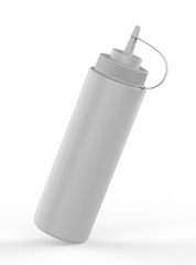 Blank Plastic Ketchup and Sauce Bottle For branding and mock up, 3d render illustration.
