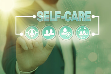 Handwriting text writing Self Care. Conceptual photo the practice of taking action to improve one s...