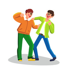 Men Fighting Boxing, Aggressive Behavior Vector Illustration