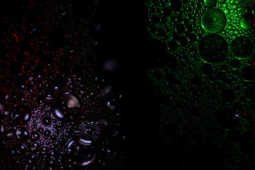 Metallic colored bubbles green and red