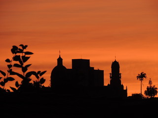 sunset over the city