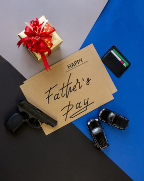greeting card, online banner on Father's Day with an inscription - the father a happy day
