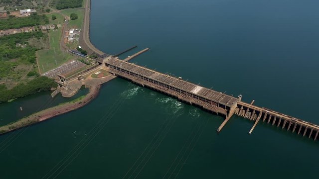 Aerial view of Jupia hydroelectric power plant in Mato Grosso state - Brazil