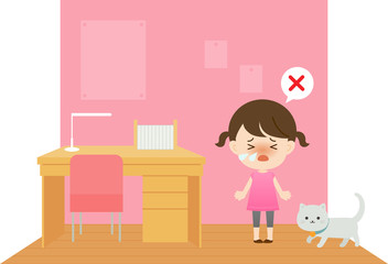 動物アレルギーの女の子