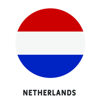 Round Netherlands  flag vector icon isolated, Netherlands flag button
