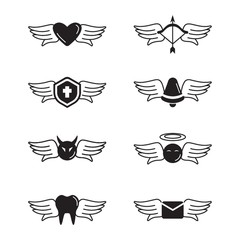 A set of angel icon collections.