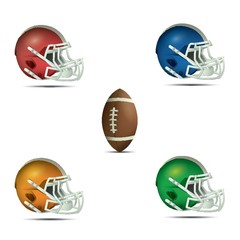 football and helmets