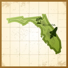 A map of Florida state.