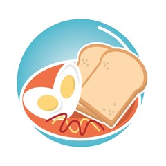 eggs and slices of bread
