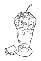 Hand drawn smoothie or milkshake, vector illustration