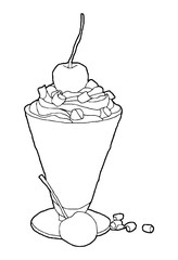 Hand drawn smoothie or milkshake, vector illustration