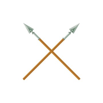 A Two Crossed Spears Illustration.