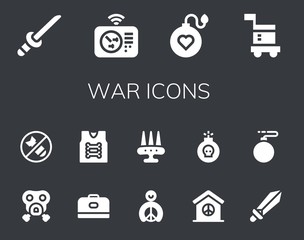 Modern Simple Set of war Vector filled Icons